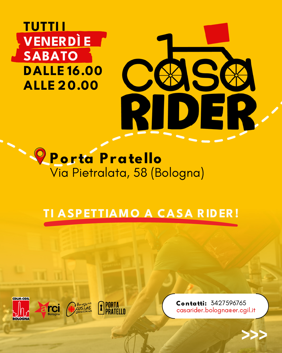 Nasce “Casa Rider” a Porta Pratello: un punto di riferimento per i rider di Bologna