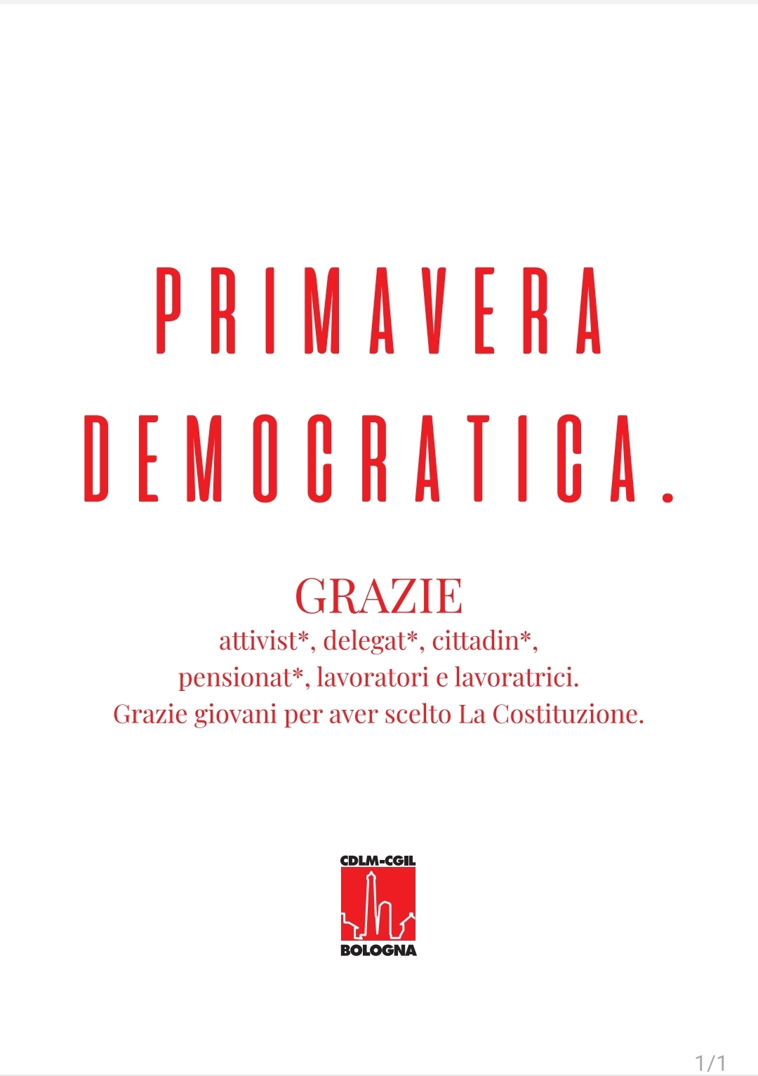 Referendum costituzionale: grazie! 