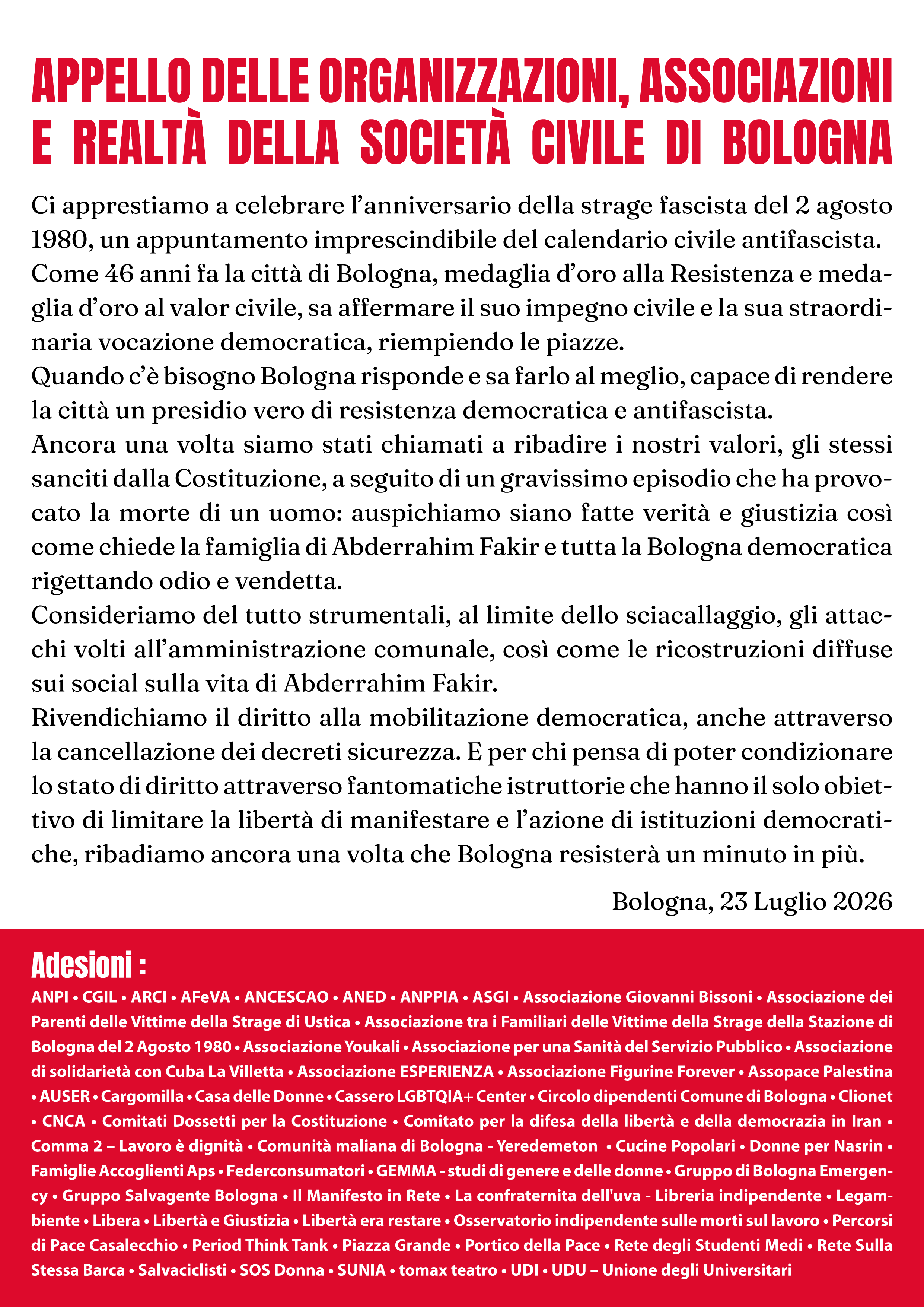 GIUSTIZIA E VERIT&Aacute; PER FAKIR. PIAZZA NETTUNO ORE 19:00 